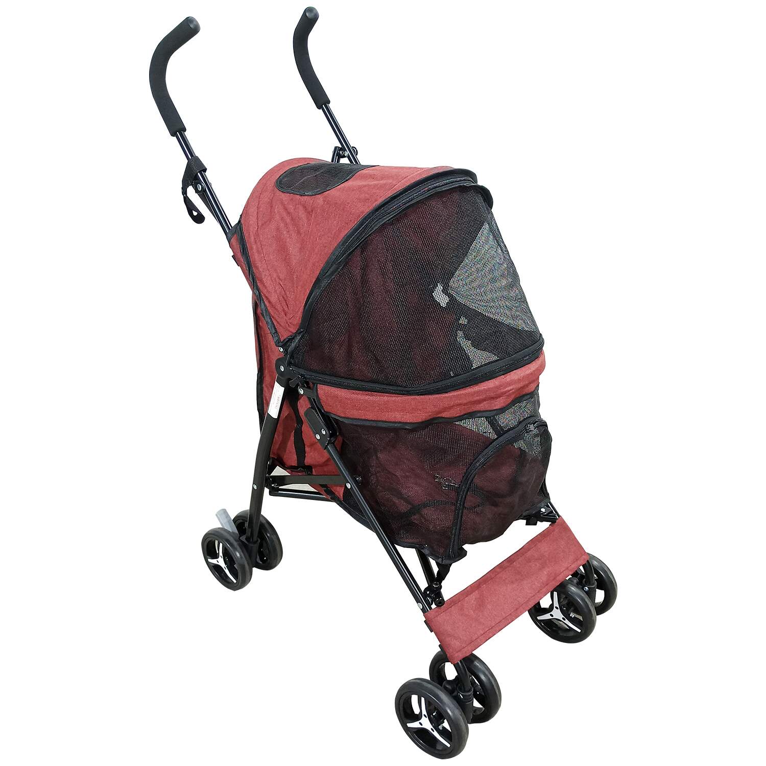 Carrinho de Passeio Pet para Cães e Gatos - Vermelho