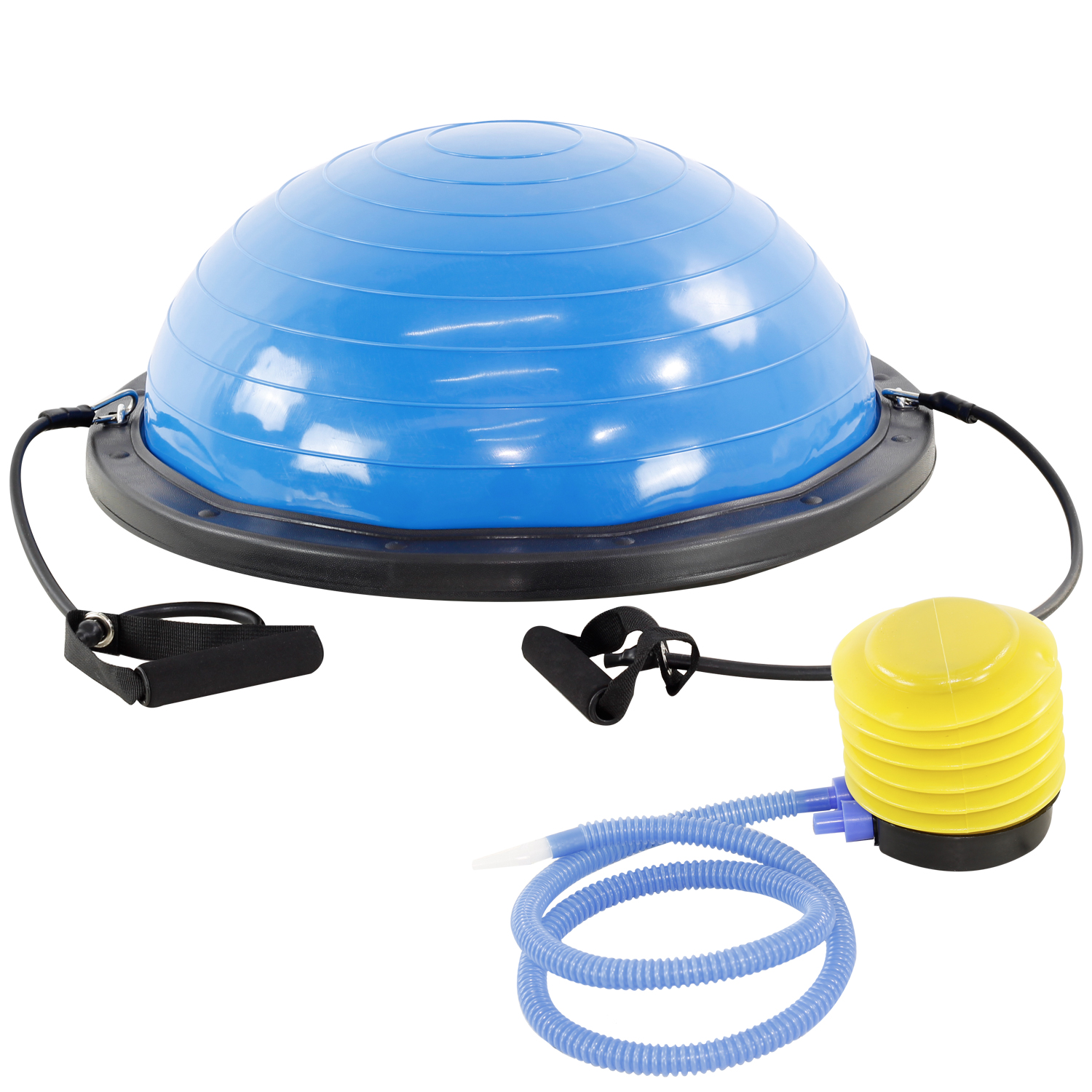 Meia Bola Ginástica Suíça 60cm com Bomba e Alças - Azul Escuro