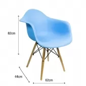 Cadeira Grande Charles Eames com Pés de Madeira - Branco