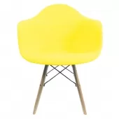Cadeira Grande Charles Eames com Pés de Madeira - Branco