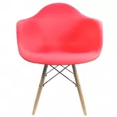 Cadeira Grande Charles Eames com Pés de Madeira - Branco