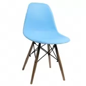 Cadeira Pequena Charles Eames com Pés de Madeira - Turquesa