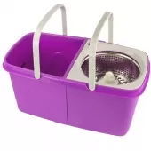 Balde Duplo Spin Mop Easy Clean 360 Cesto Inox - Roxo