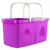 Balde Duplo Spin Mop Easy Clean 360 Cesto Inox - Roxo