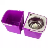 Balde Duplo Spin Mop Easy Clean 360 Cesto Inox - Roxo