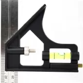 Esquadro 90 Graus 30cm Regulável com Nível - NE90GRN