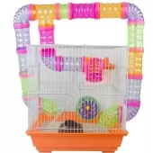 Gaiola Labirinto para Hamster 2 Andares - 33x28x38 cm