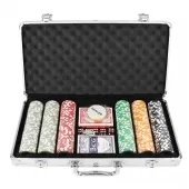 Maleta Poker 300 Fichas Oficiais com Numeração Kit Completo - TMP300F
