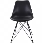 Cadeira Charles Eames Preto com Pés de Metal - TCEM01
