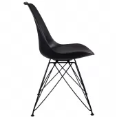 Cadeira Charles Eames Preto com Pés de Metal - TCEM01
