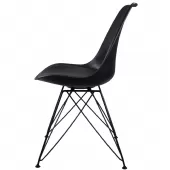 Cadeira Charles Eames Preto com Pés de Metal - TCEM01