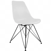 Cadeira Charles Eames Branca com Pés de Metal - TCEM02
