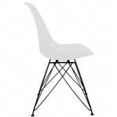 Cadeira Charles Eames Branca com Pés de Metal - TCEM02