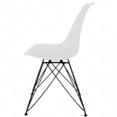 Cadeira Charles Eames Branca com Pés de Metal - TCEM02