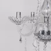 Lustre Candelabro 5 Braços em Cristal K9 Legítimo 50cm Diâmetro Maria Thereza 60hz Embutir - Bivolt