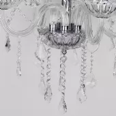 Lustre Candelabro 5 Braços em Cristal K9 Legítimo 50cm Diâmetro Maria Thereza 60hz Embutir - Bivolt