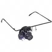 Óculos Lupa Articulável de Precisão com LED Zoom 20X