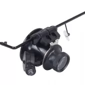 Óculos Lupa Articulável de Precisão com LED Zoom 20X