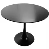 Mesa Saarinen Jantar Tulipa Tampo Redonda 90cm MDF 18mm - TMS0 - Preto - TSM02