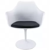 Cadeira Saarinen com Apoio de Braço - TCS - Branco / Preto