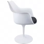 Cadeira Saarinen com Apoio de Braço - TCS - Branco / Preto