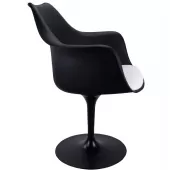 Cadeira Saarinen com Apoio de Braço - TCS - Branco / Preto