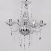 Lustre Candelabro 5 Braços em Cristal K9 Legítimo 50cm Diâmetro Maria Thereza 60hz Embutir - Bivolt