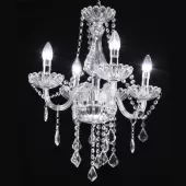Lustre Candelabro 5 Braços em Cristal K9 Legítimo 50cm Diâmetro Maria Thereza 60hz Embutir - Bivolt