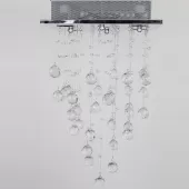 Lustre de Cristal K9 Legítimo Base Alumínio Espelhado 30x30cm 60hz GU10*4 embutido - Bivolt