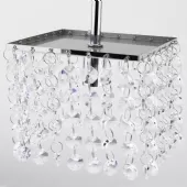 Lustre Pendente de Cristal embutido K9 Legítimo Alumínio Espelhado - 12x12cm Base - G9*1 - 60HZ - Bivolt