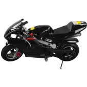Super Mini Moto Ninja Gasolina 49cc 0 KM Aro 6,5 2T Freio a Disco - TMN4917 - Preto