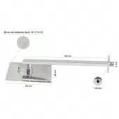 Ducha Quadrada Slim 20 Cm Em Inox Com Braço De Parede