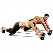 Kit Musculação Fitness Elástico Roda Extensor para Abdominal Braços e Pernas
