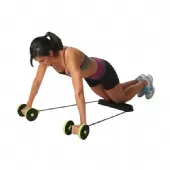 Kit Musculação Fitness Elástico Roda Extensor para Abdominal Braços e Pernas