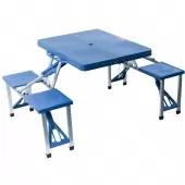Mesa Camping Dobrável com 4 Banquetas Plástico Maleta