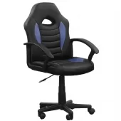 Cadeira Gamer Kids Em Couro Pu Infantil Vênus X - Preto/Azul