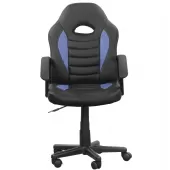 Cadeira Gamer Kids Em Couro Pu Infantil Vênus X - Preto/Azul