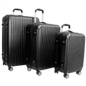 KIT Conjunto De Malas de Viagem P/M/G em Abs - Preto