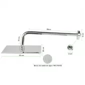 Chuveiro Ducha Inox Fixa Quadrado 25 x 25 cm - NCCFQD