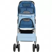 Carrinho de Passeio Pet com Porta Copo para Cães e Gatos - Azul
