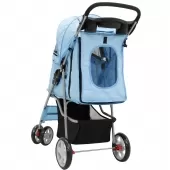 Carrinho de Passeio Pet com Porta Copo para Cães e Gatos - Azul