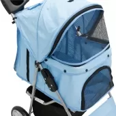 Carrinho de Passeio Pet com Porta Copo para Cães e Gatos - Azul