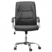 Cadeira Escritório Preto Base Móvel em PU