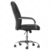 Cadeira Escritório Preto Base Móvel em PU