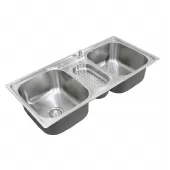 Cuba Tripla Pia Cozinha Gourmet Aço Inox com Acessórios