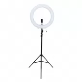 Luz Continua Led Ring Light 18 bivolt 5600k Branco e Laranja