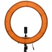 Luz Continua Led Ring Light 18 bivolt 5600k Branco e Laranja