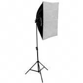 Kit Estúdio 2 Softbox 50x70cm 2 Lâmpadas Tripé 2m Bolsa
