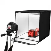 Estúdio Fotográfico Portátil 60x60 2 Barra Led 6 Fundos Bivolt
