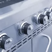 Churrasqueira a Gás Inox 4 Queimadores Mais 1 Lateral Americana a Bafo Carrinho
